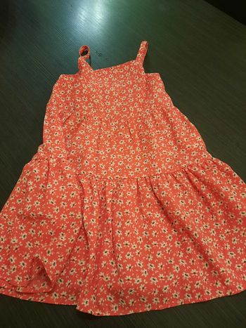 robe rouge fleurie - 4 ans