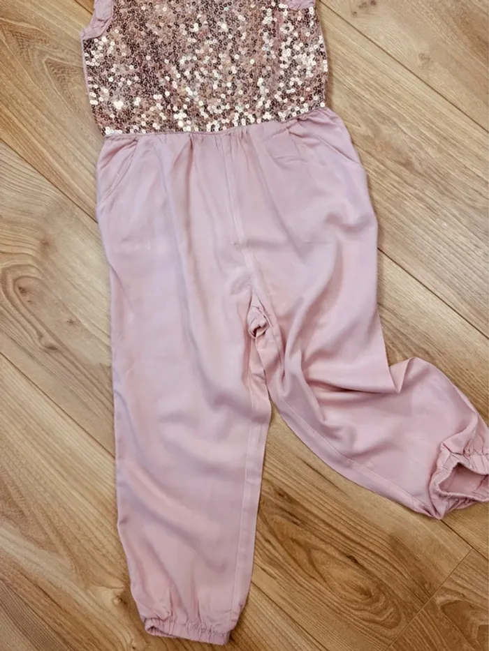 Taille 3-4 ans Salopette cérémonie fille H&M rose doré * Sequins * 🌸 - photo numéro 4