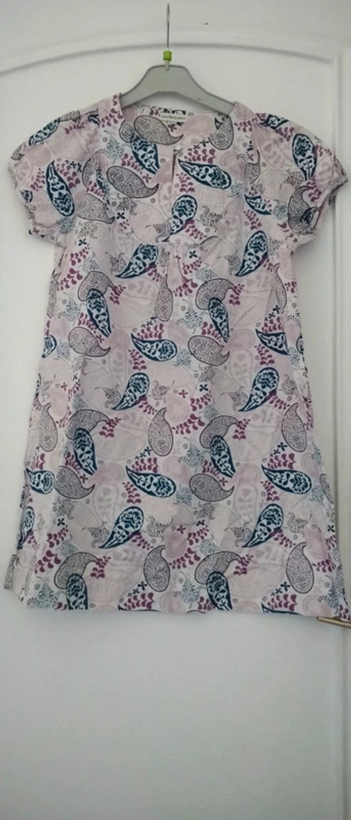 Tunique longue motif feuilles rose fille 12 ans vert baudet - photo numéro 3