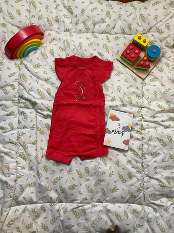 combishort ouverture devant rouge 3 mois kiabi