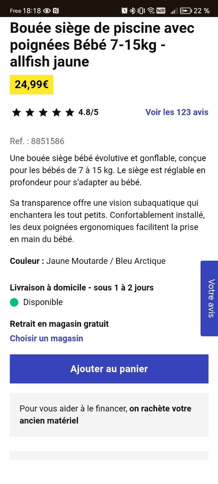 Bouée siège bébé - photo numéro 5