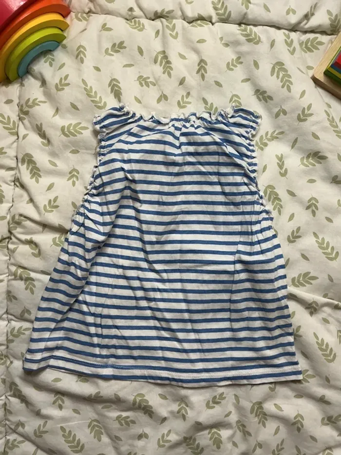 teeshirt manches courtes rayé bleu et blanc 18 mois kimbaloo - photo numéro 5