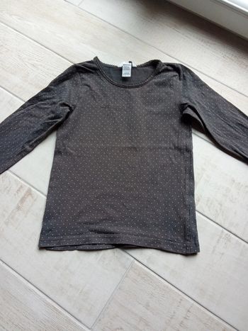 T-shirt gris à point blanc H&M 6 8 ans