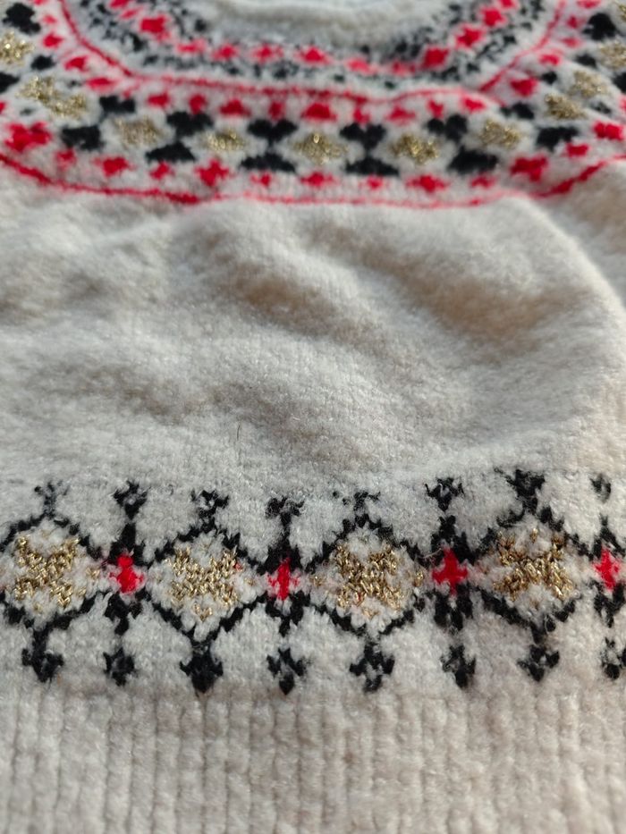 Pull de noël Blanc épais et chaud Gémo 12 mois - photo numéro 2