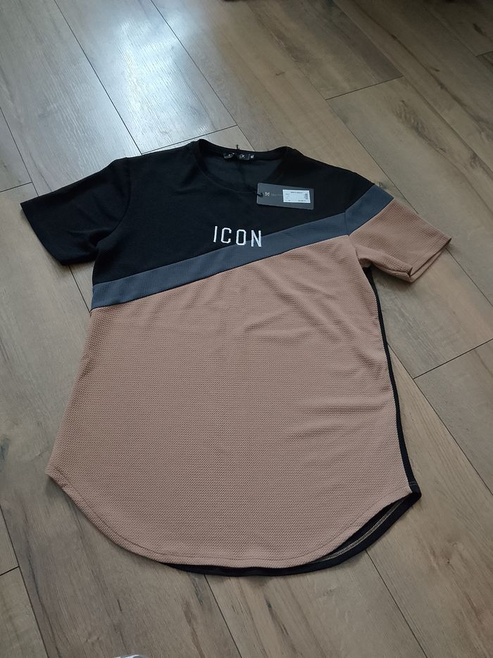 T-shirt noir gris et camel manches courtes homme xl Mentex