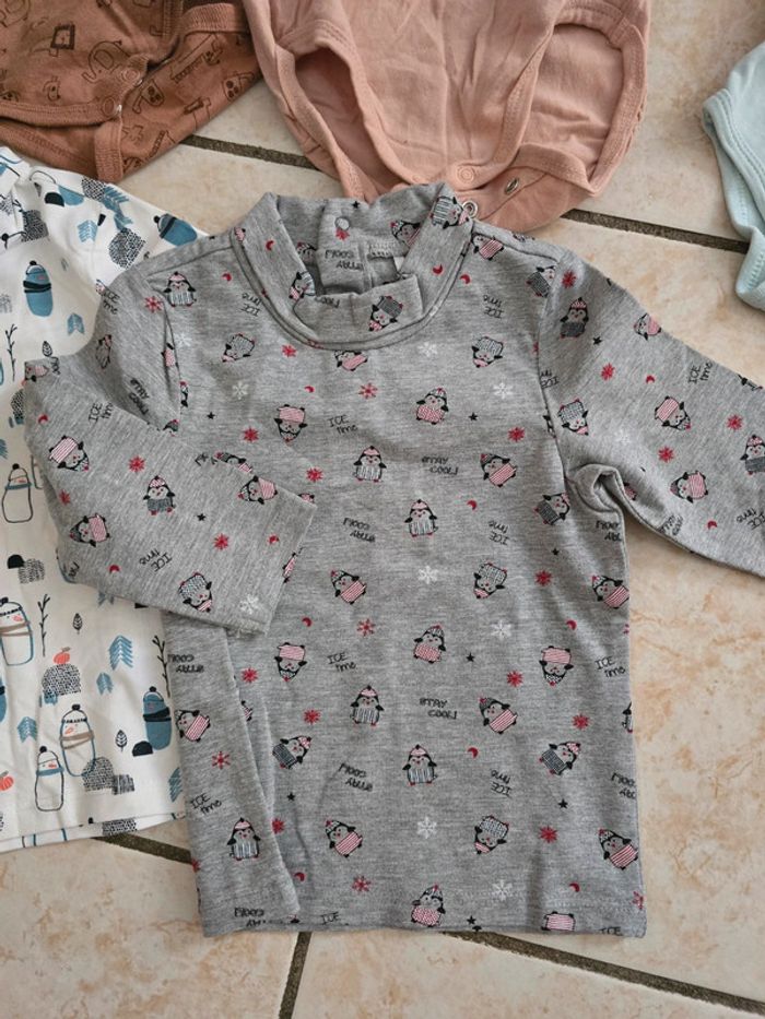 Lot 9 mois vêtements bodys t-shirts - photo numéro 5