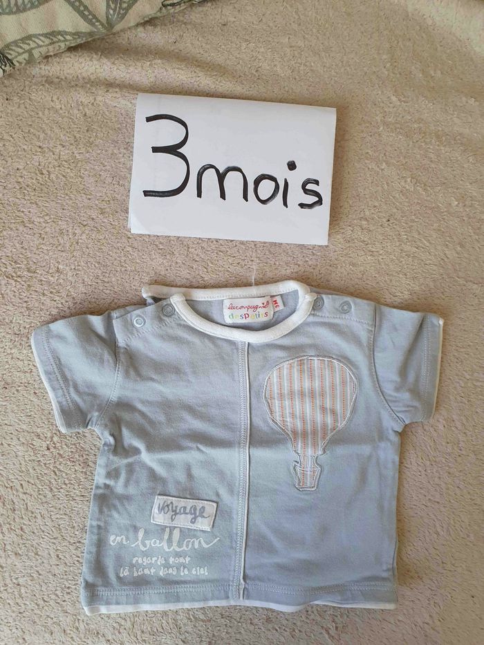 Lot 5 tee shirt bébé 3moi - photo numéro 2