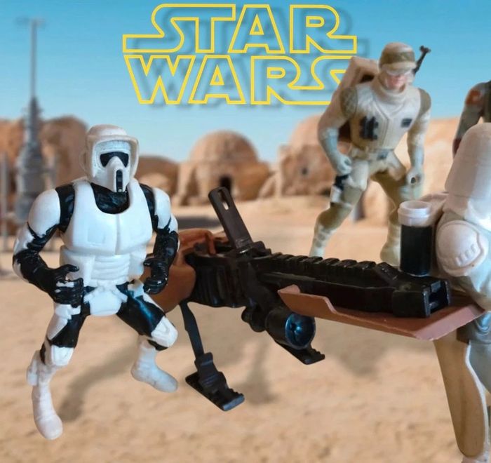 Lot figurines Star Wars kenner 1995 véhicule Droid Luke storm troopers - photo numéro 2