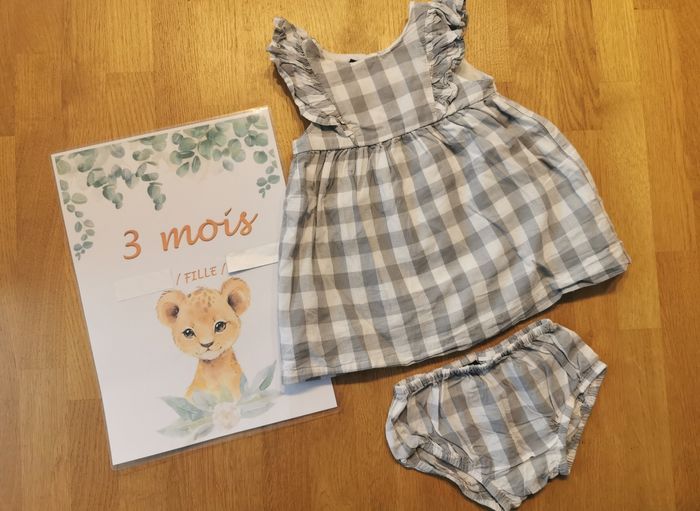 Ensemble robe et bloomer 3 mois