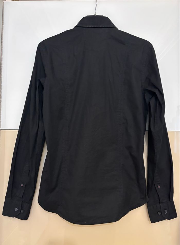Chemise noire slim fit homme M - photo numéro 3