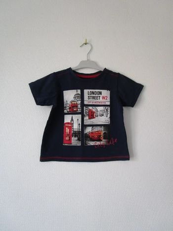 T-shirt marine Londres Minoti 4 ans TBE