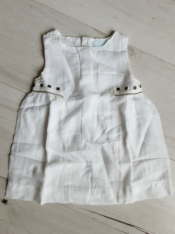 Vêtement bébé fille jolie robe blanche Obaïbi 6 mois Neuve