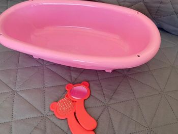 Accessoires poupon bébé baignoire + brosse et miroir