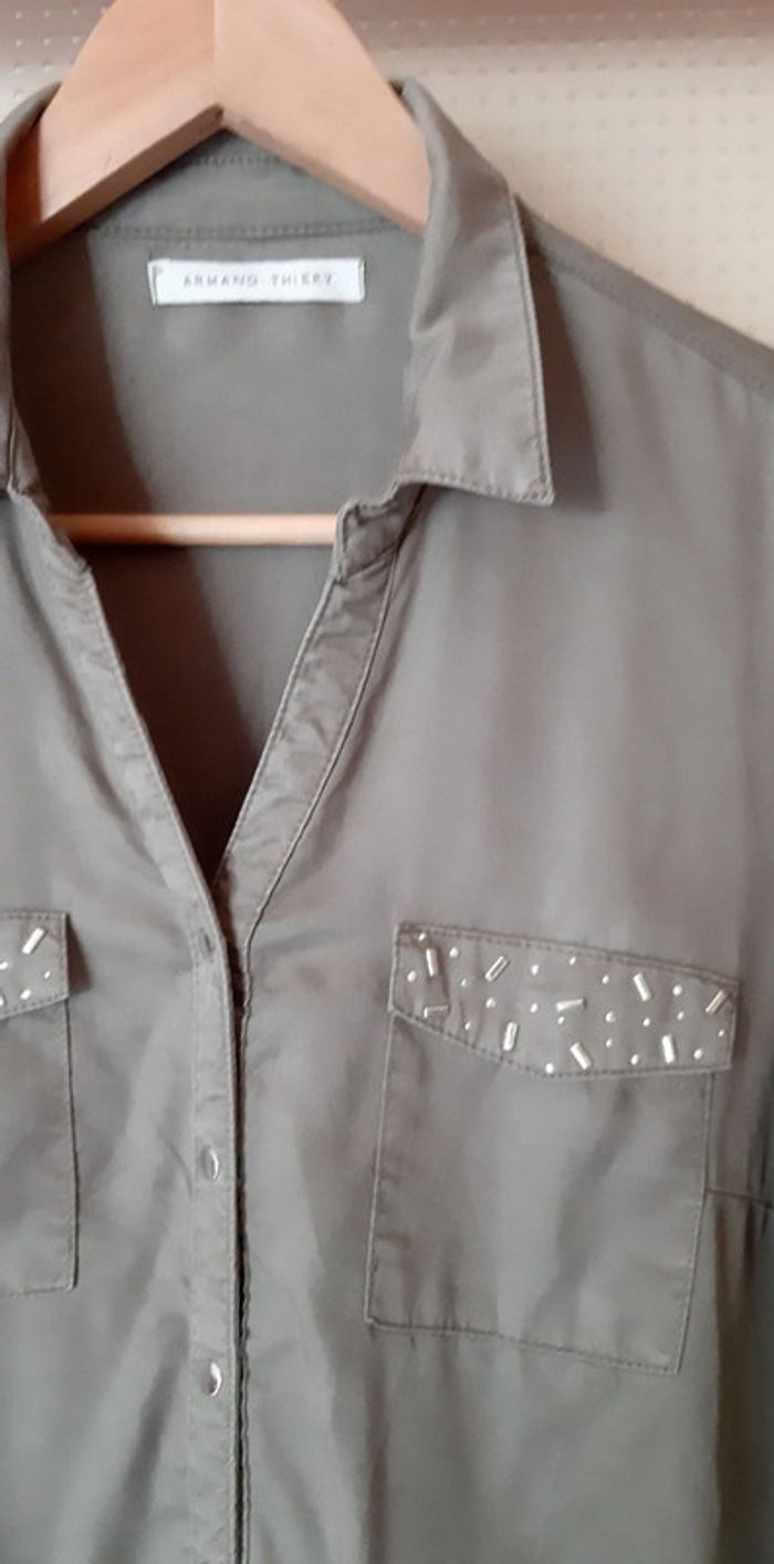 Chemise kaki manche 3/4 Armand Thiery