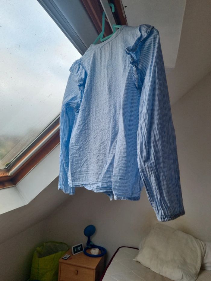 Blouse bleue/blanche - photo numéro 3