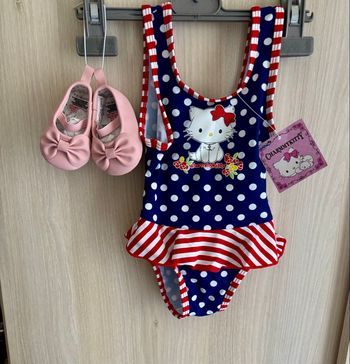Maillot de bain kitty  et ballerine  rose bébé fille 