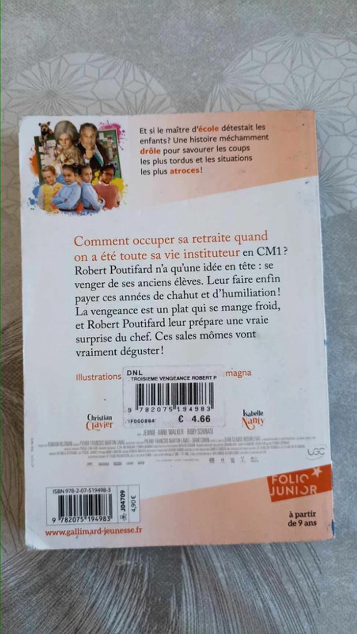 livre poche enfant La troisième vengeance de robert poutifard  jean-claude Mourlevat - photo numéro 3