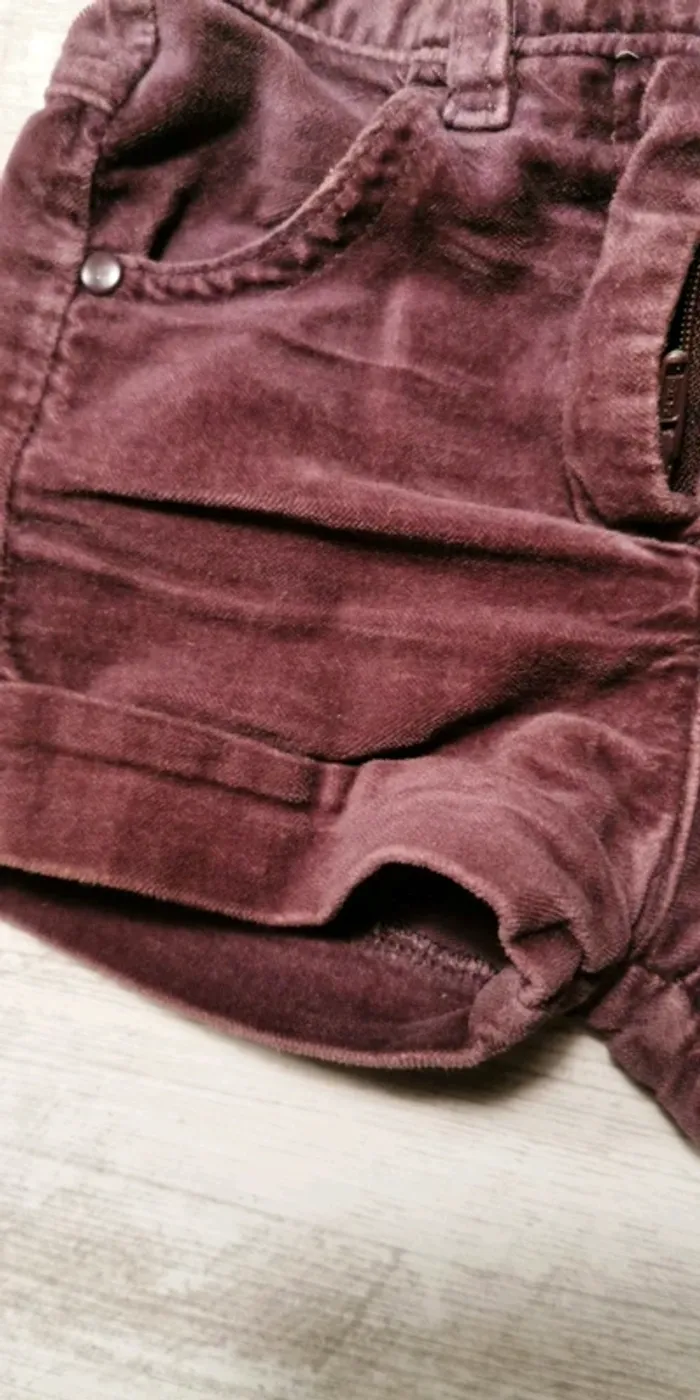 Short velours violet Obaïbi 6 mois - photo numéro 3