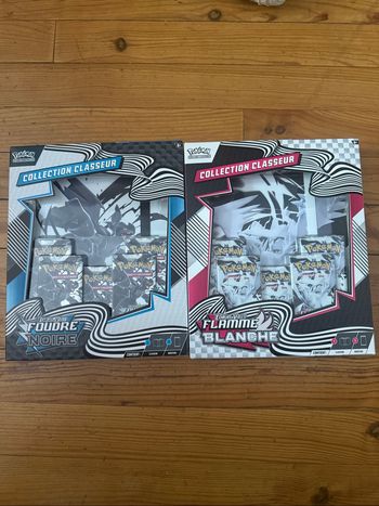Lot de 2 Classeurs Pokemon Flamme Blanche et Foudre noir