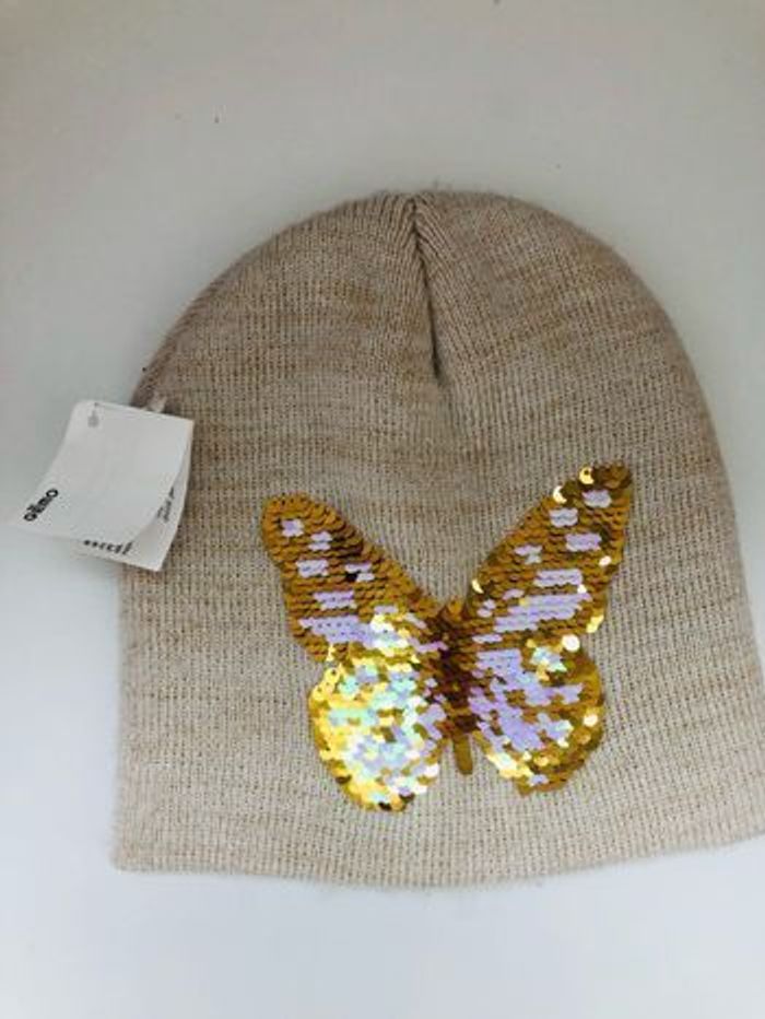 Bonnet fille papillon en sequin - photo numéro 3