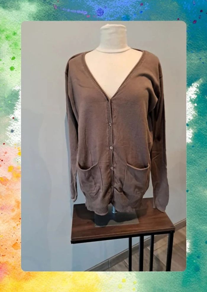 Gilet long xl marron