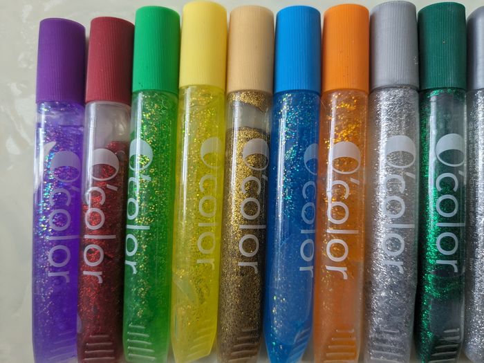 Lot de 12 tubes de colle gel pailleté . - photo numéro 4