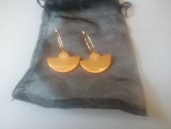 🌸Créoles dorées 18k demi soleil 🌸