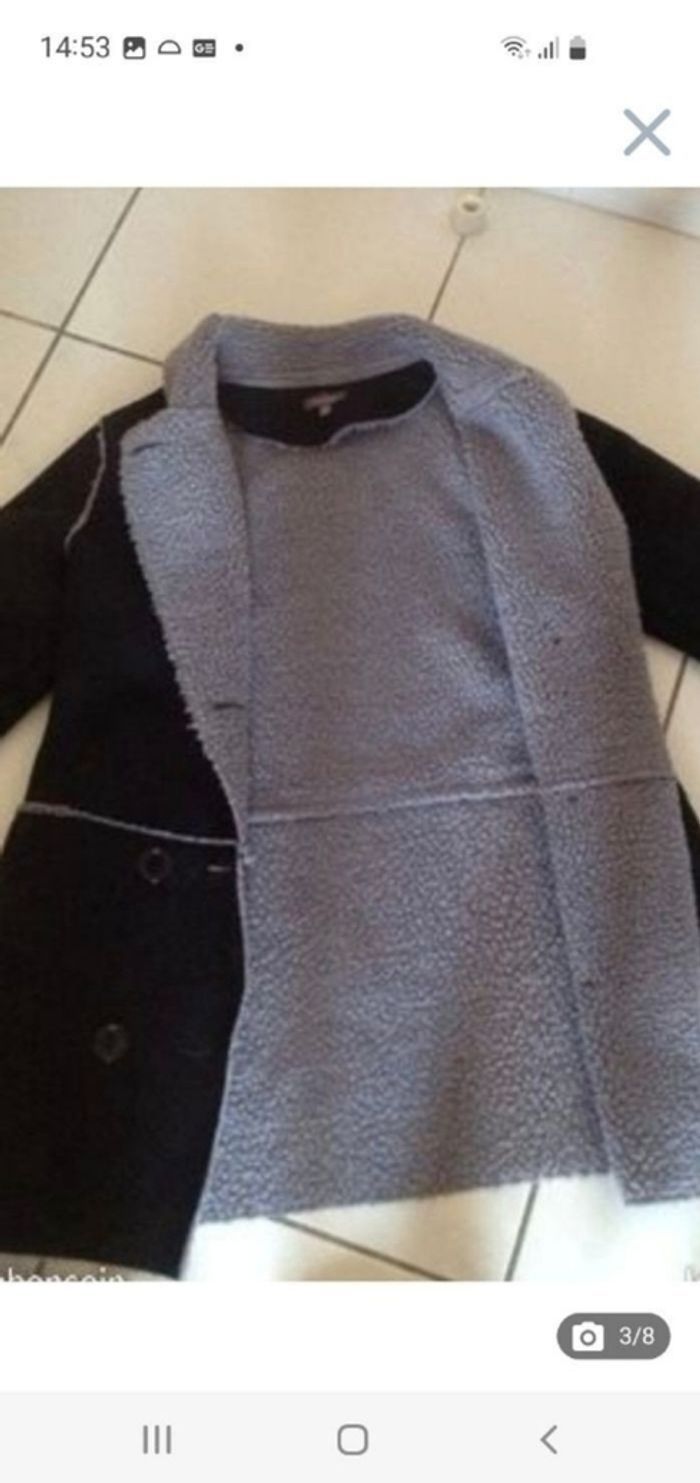 Manteau noir imitation peau 10 ans - photo numéro 6