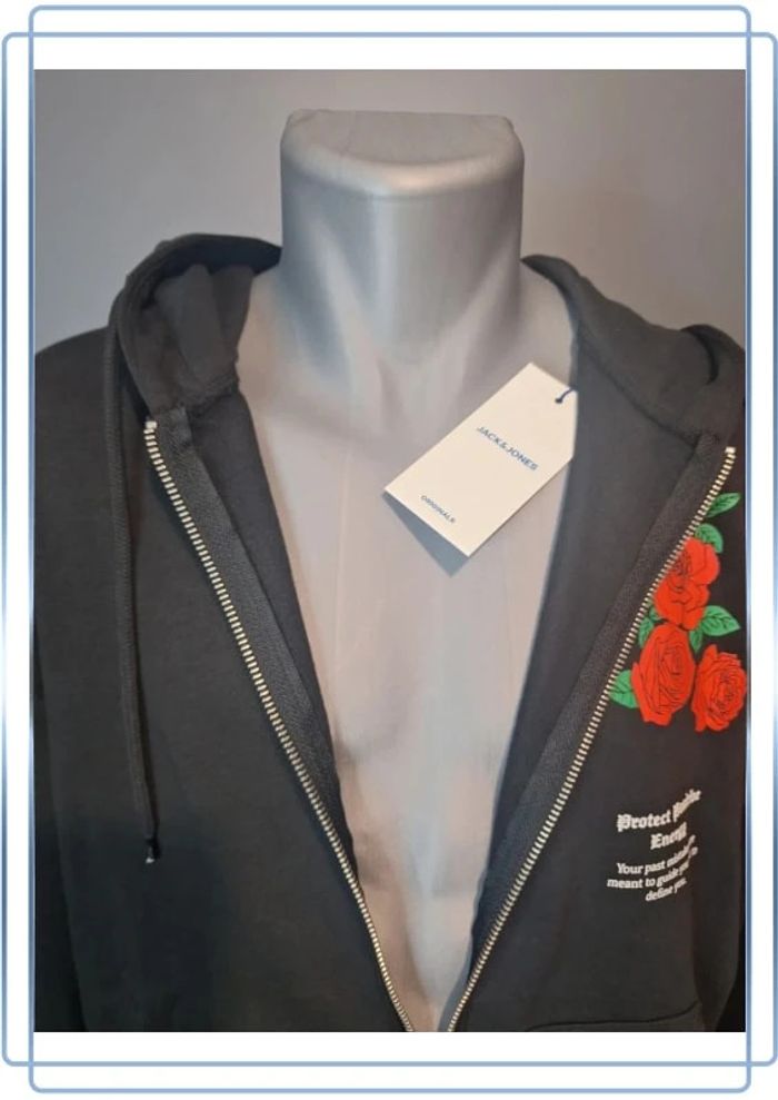 Sweat zippé à capuche Jack et jones /hoodie / noir unisexe- taille M - neuf - photo numéro 10