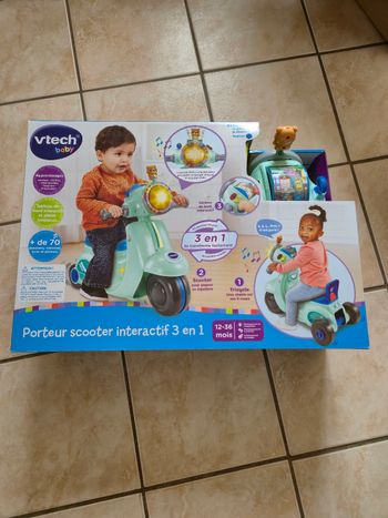 Vtech baby porteur scooter interactif 3 en 1 12 36 mois bleu