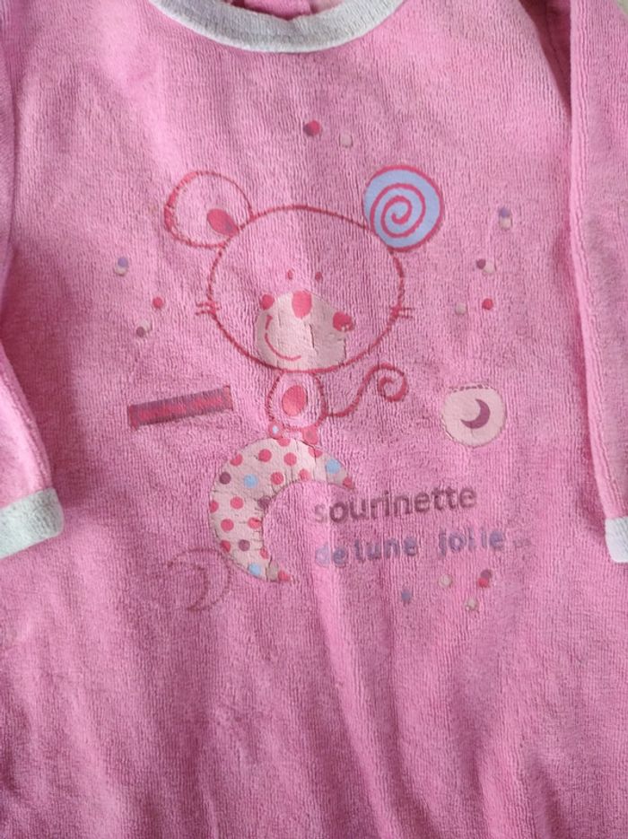 Pyjama grenouillère velours Fille 3 mois Sourinette de lune jolie Tissaia - photo numéro 4
