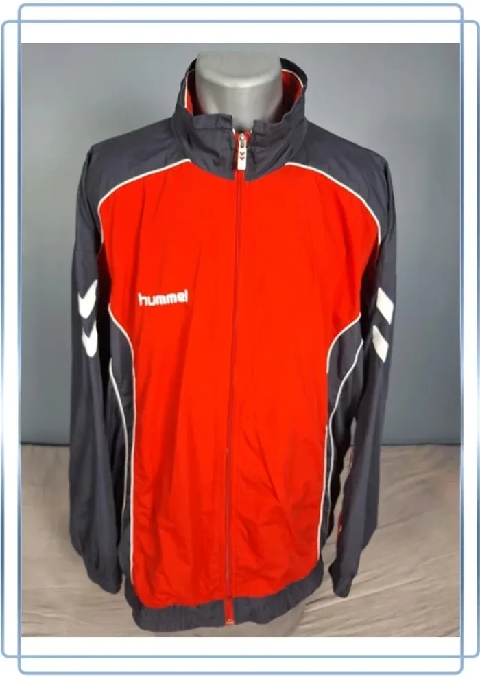 veste légère / Track jacket hummel / homme - taille 2XL / gris et rouge brodé (521)