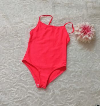 Maillot de bain rose corail fluo 8 ans