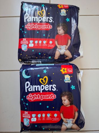 2 x 30 nights pants pampers taille 6