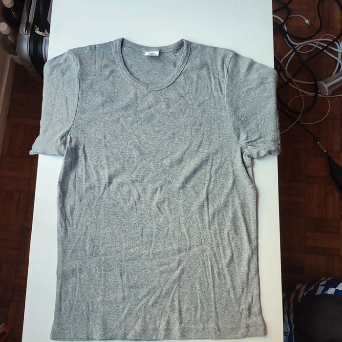 Lot de 2 tee-shirts gris col V en coton pour homme taille XL, ORO - photo numéro 2
