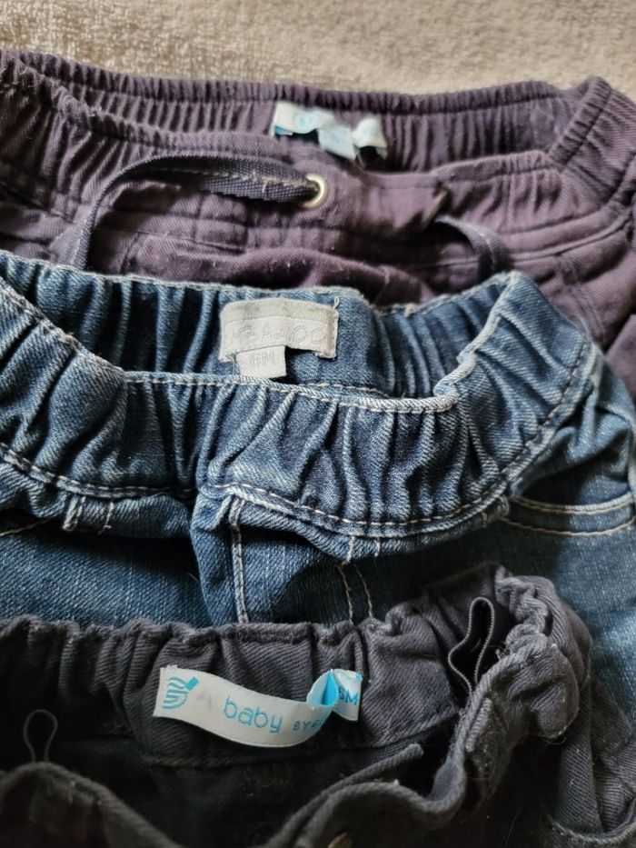 Lot de 4 pantalons type jeans 6 mois garçon - photo numéro 6
