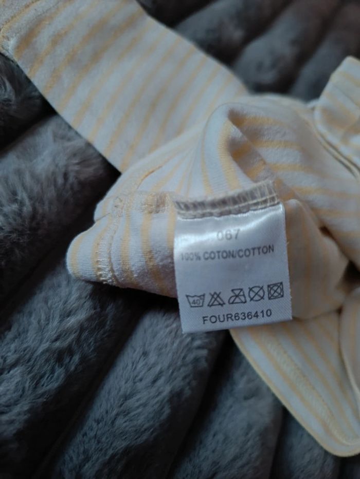 2Euros _ T-shirt col claudine à rayures T. 3 - 6 mois L'Enfant Do - photo numéro 5