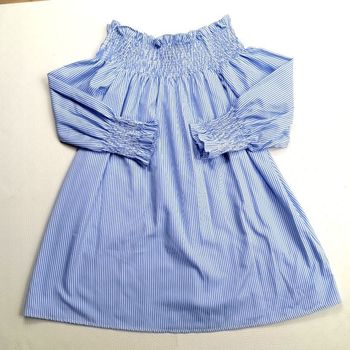 Chemisier Blouse A Manches Longues a Rayures et Épaules Dénuées. Taille XS ou S. En très bon état