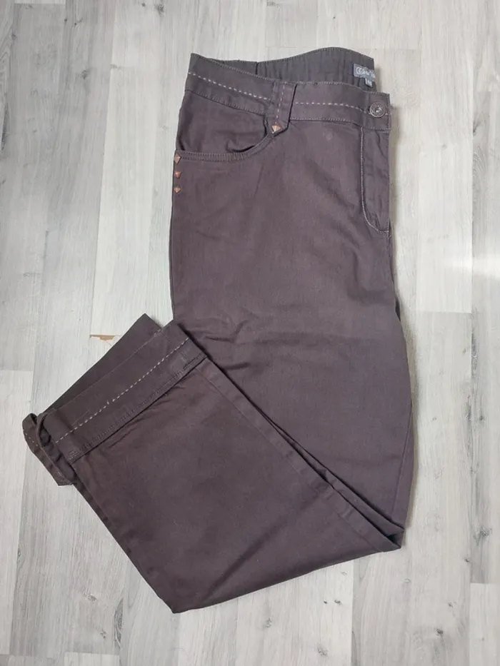 Pantalon large marron