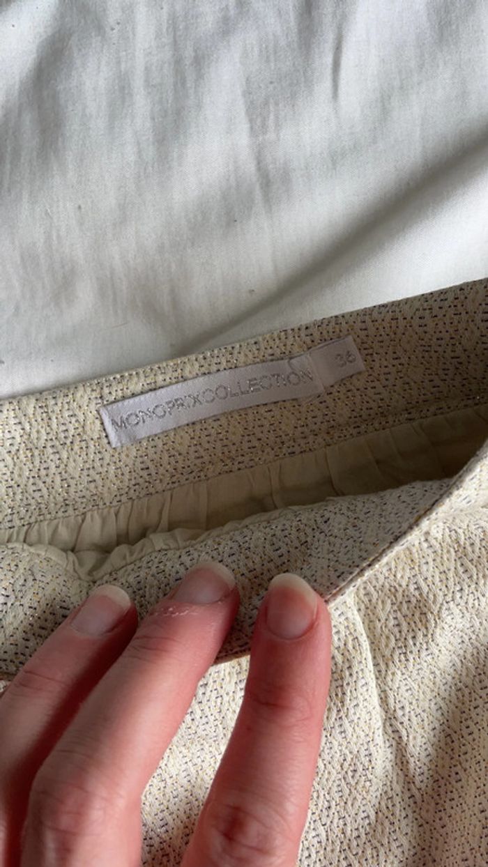 Jupe écrue légèrement paillettee - taille 36 - Monoprix - photo numéro 3