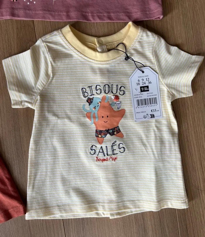 Lot 4 t-shirts Sergent Major 9 mois neufs - photo numéro 4