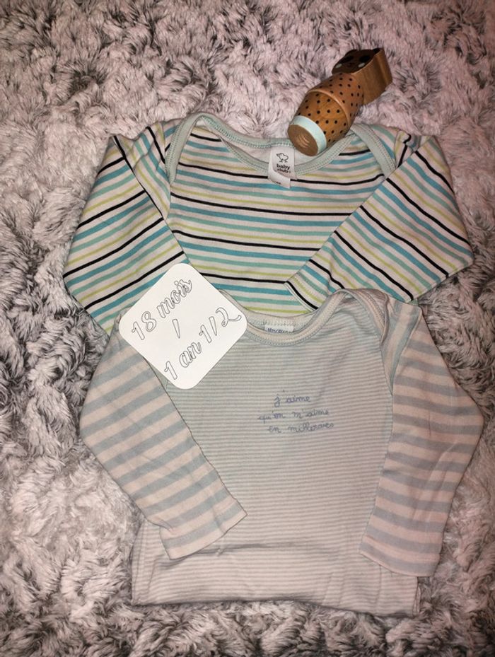 Lot de 2 bodys 18 mois Petit bateau/ Baby Club