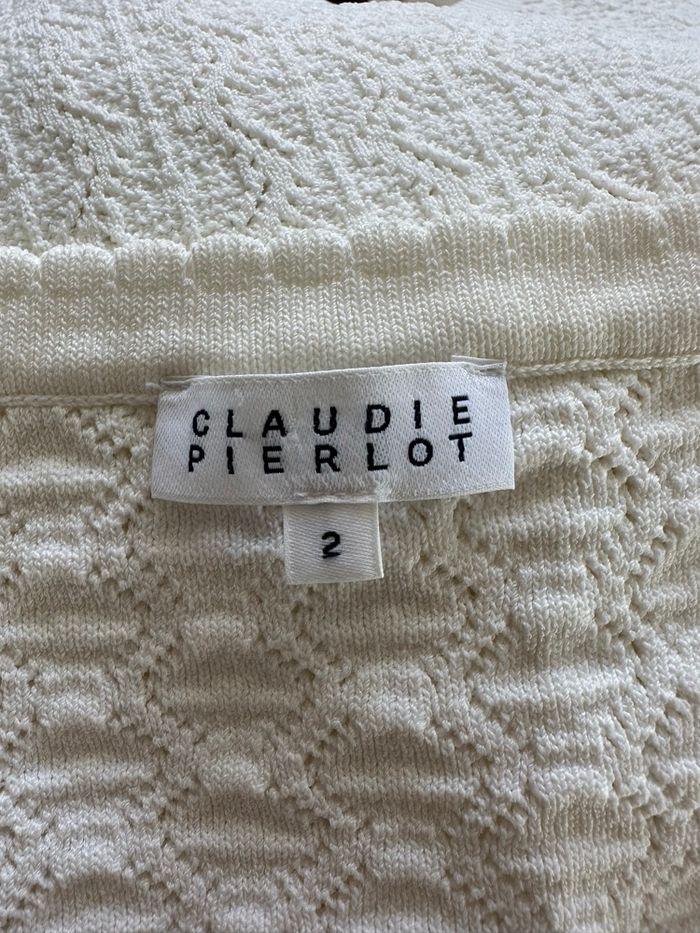 Cardigan en maille blanc crème Claudie Pierlot T2 38 M - photo numéro 10