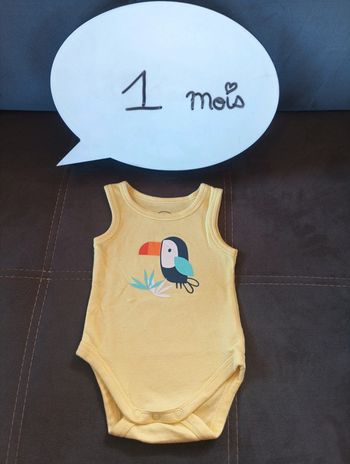Body sans manche marcel Mixte 1 mois perroquet Baby Club