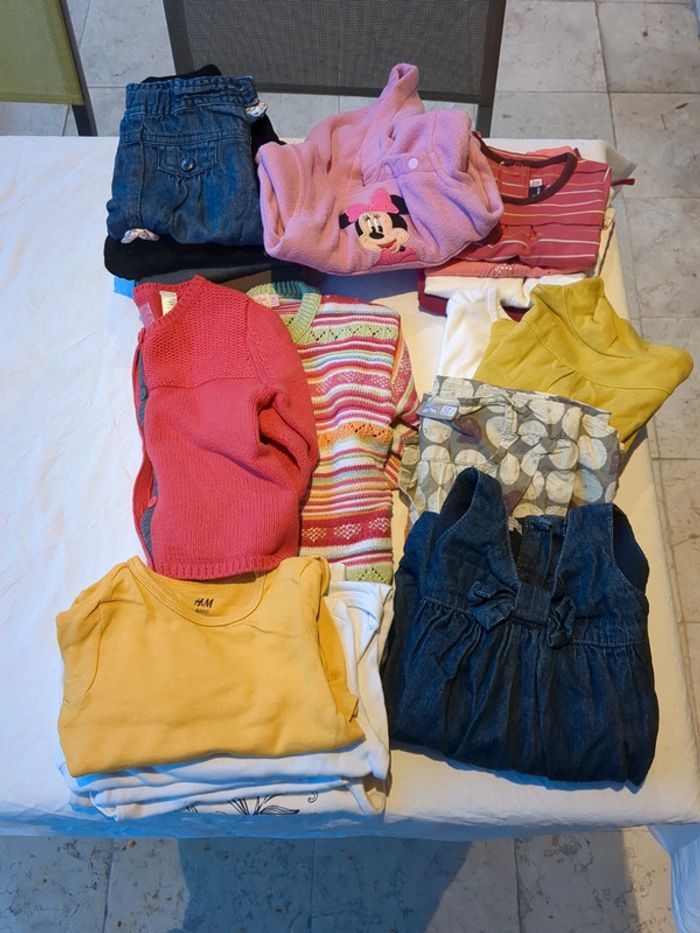 Super Lot vêtements bébé fille 12 mois - 20 pièces - photo numéro 1