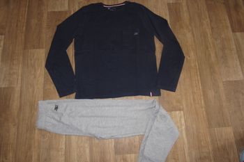 PYJAMA 2 PCS : TEE SHIRT MARINE + PANTALON GRIS "NEW MAN" - TAILLE S - n°02