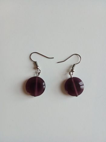 Boucle d'oreille femme violine, pendante, i dee cadeau