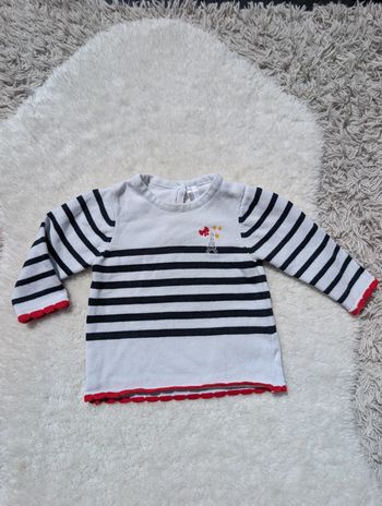 Pull 9 mois fille marinière