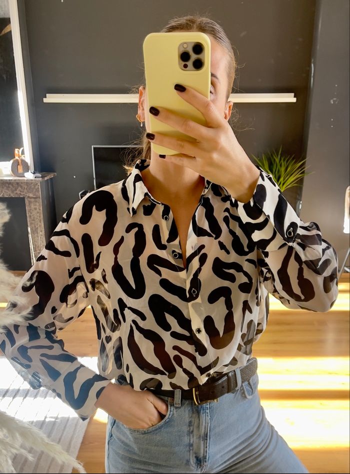 Chemise fluide ZARA neuve imprimé léopard - Taille M - photo numéro 4