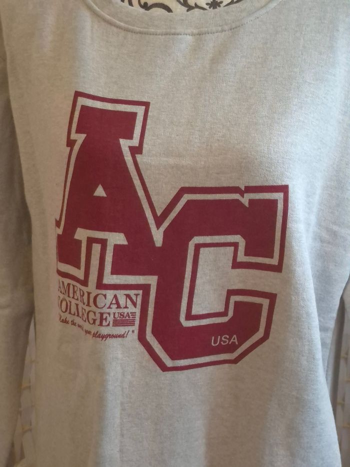 Joli sweat American College USA gris chiné femme TM / 38 - photo numéro 6